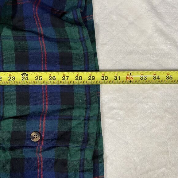 Old Navy 2 Piece Flannel Plaid Pajama Set Green Red Blue Pockets Men's Sz XL - Picture 11 of 11